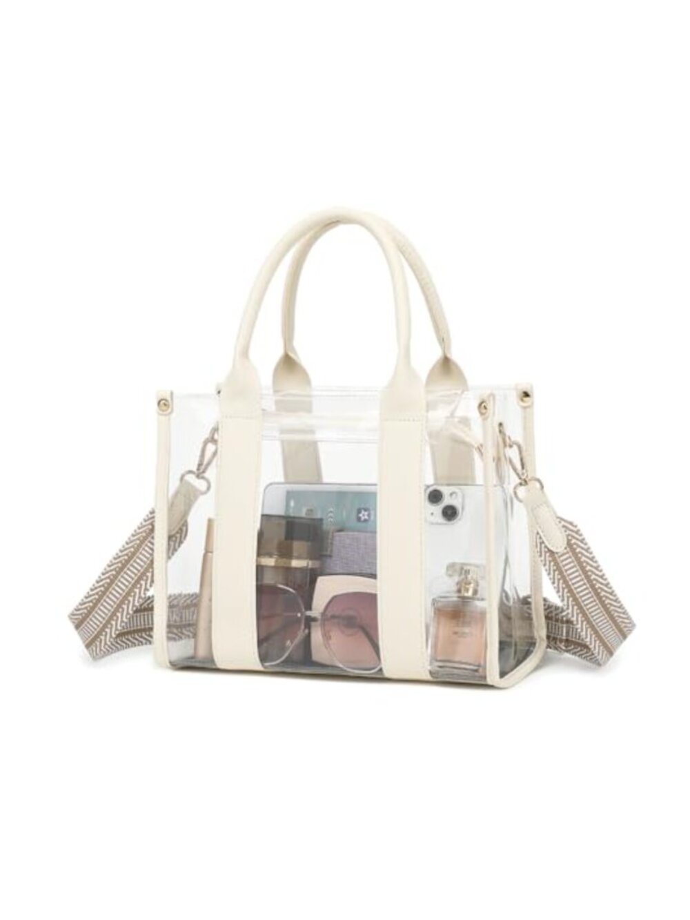 Clear PVC Tote Bag Stadium Approved Crossbody Handbag